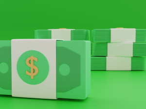 simplified model of a bundle of dollars 3D मॉडल