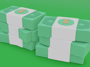 simplified model of a bundle of dollars 3D मॉडल