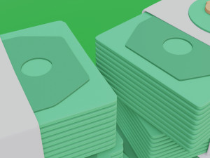 simplified model of a bundle of dollars 3D मॉडल