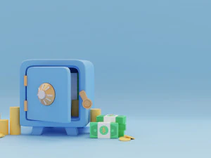 a toy safe with money 3D Model