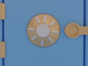 a toy safe with money 3D Model