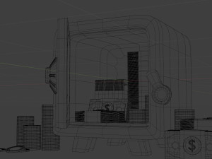 a toy safe with money 3D Model