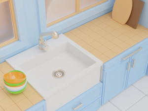 toy kitchen with furniture 3D Модель