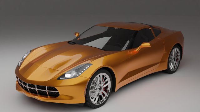sports car similar to a chevrolet 3D Model .c4d .max .obj .3ds .fbx .stl .blend