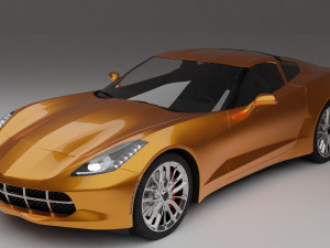 sports car similar to a chevrolet 3D Model