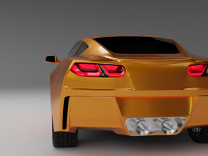 sports car similar to a chevrolet 3D Model