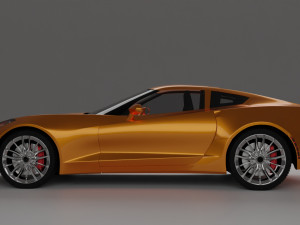 sports car similar to a chevrolet 3D Model