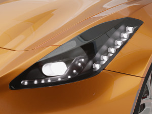 sports car similar to a chevrolet 3D Model