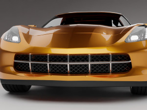 sports car similar to a chevrolet 3D Model