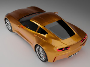 sports car similar to a chevrolet 3D Model