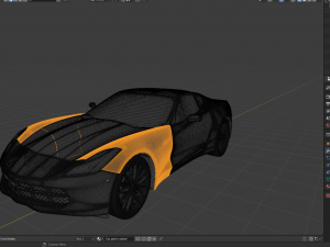 sports car similar to a chevrolet 3D Model
