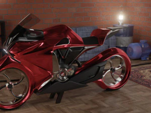 a motorcycle from the future low-poly 3D Model