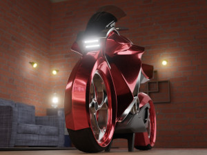 a motorcycle from the future low-poly Modèle 3D