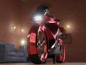 a motorcycle from the future low-poly 3D Model