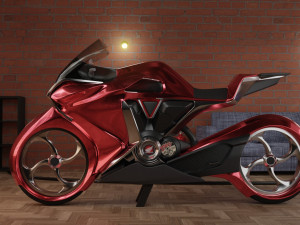 a motorcycle from the future low-poly Modèle 3D