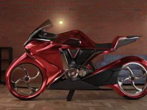 a motorcycle from the future low-poly 3D Model