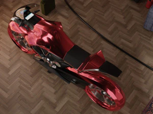 a motorcycle from the future low-poly 3D Model