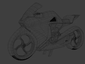 a motorcycle from the future low-poly 3D Model