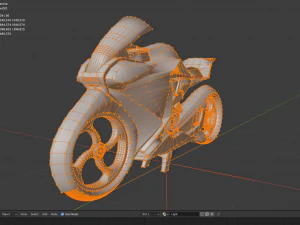 a motorcycle from the future low-poly 3D Model