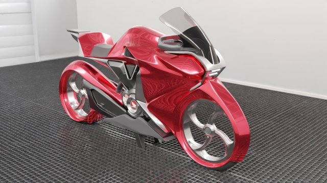 a motorcycle from the future low-poly Modèle 3D .c4d .max .obj .3ds .fbx .stl .blend 