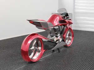 a motorcycle from the future low-poly Modèle 3D