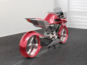 a motorcycle from the future low-poly 3D Model