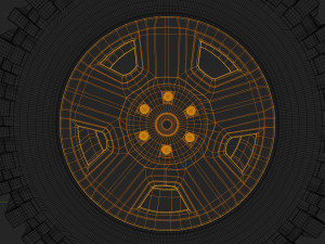 off-road wheel low-poly 3D Model