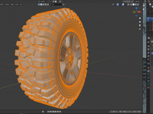 off-road wheel low-poly 3D Model