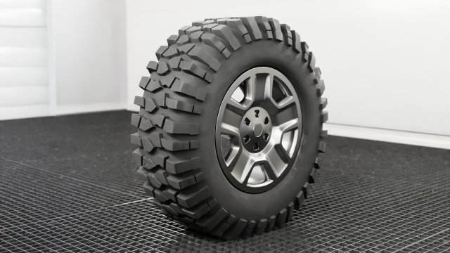 off-road wheel low-poly 3D Model .c4d .max .obj .3ds .fbx .stl .blend 