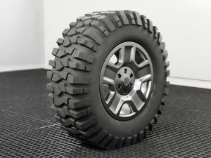 roda off-road low-poly Modelo 3D
