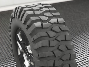 off-road wheel low-poly 3D Model