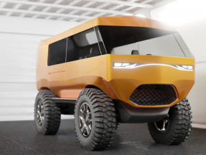 minibus suv low-poly Modelo 3D