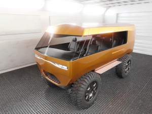 minibus suv low-poly Modèle 3D