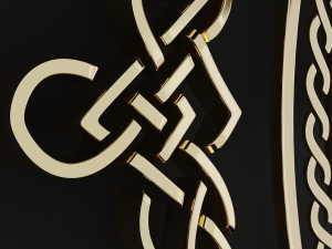 tree of life in a ring with an ornament low-poly Modelo 3D