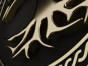 tree of life in a ring with an ornament low-poly Modelo 3D