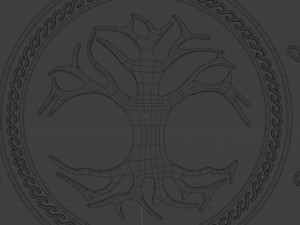 tree of life in a ring with an ornament low-poly Modelo 3D