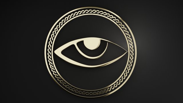 an eye in a ring with an ornament low-poly Modello 3D .c4d .max .obj .3ds .fbx .stl .blend 