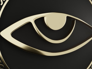 an eye in a ring with an ornament low-poly Modello 3D