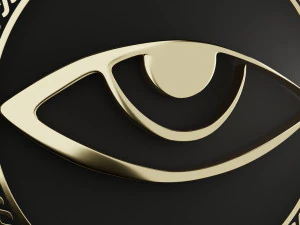 an eye in a ring with an ornament low-poly 3D Model