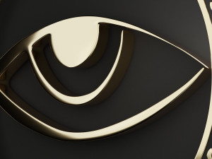 an eye in a ring with an ornament low-poly Modello 3D