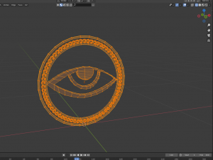 an eye in a ring with an ornament low-poly Modello 3D