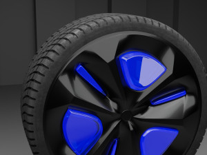 a wheel with a futuristic disk 3D Model