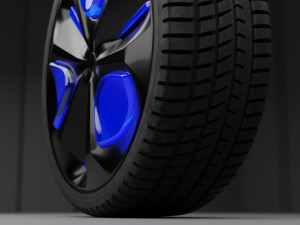 a wheel with a futuristic disk 3D Model