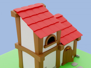 the toy house is old low-poly 3D 모델