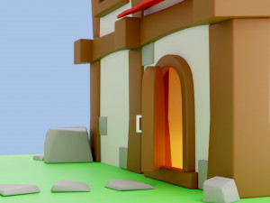 the toy house is old low-poly 3D 모델