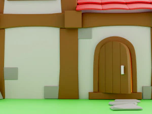 the toy house is old low-poly 3D Model