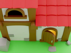 the toy house is old low-poly 3D Model