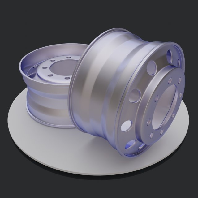 the wheel disk of a truck low-poly Model 3D .c4d .max .obj .3ds .fbx .stl .blend