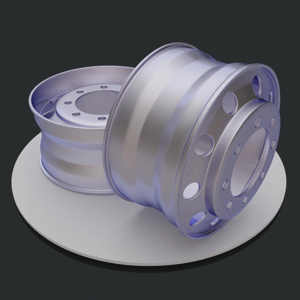 the wheel disk of a truck low-poly 3D Model .c4d .max .obj .3ds .fbx .stl .blend