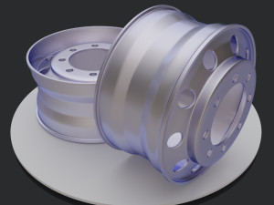 the wheel disk of a truck low-poly Modello 3D